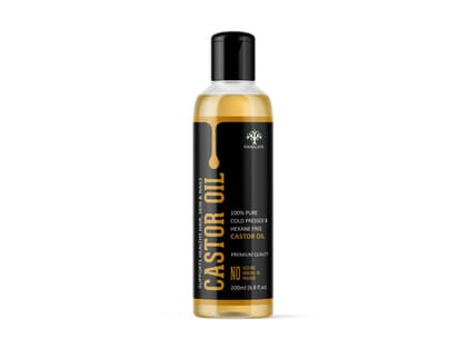 Pure Cold Pressed Castor Oil For Stronger Hair, Skin & Nails, No Mineral Oil & Silicones 200ml