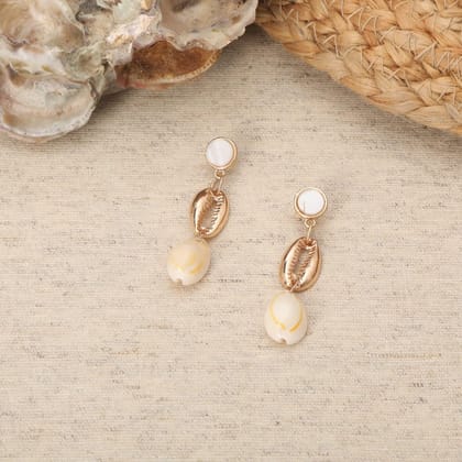 Gold-Plated Contemporary Drop Earrings