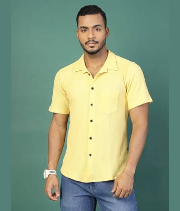 Rigo Cotton Blend Slim Fit Solids Half Sleeves Men's Casual Shirt - Yellow ( Pack of 1 )