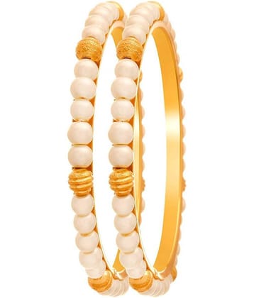 JFL - Traditional Ethnic One Gram Gold Plated Pearl Designer Bangle for Women & Girls
