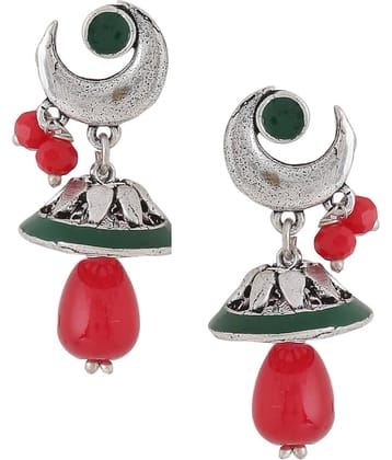 VIRAASI - Red Danglers Earrings ( Pack of 1 )