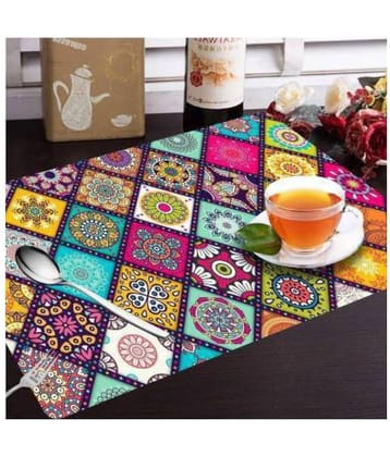 - Multi Printed PVC 6 Seater Table Mats ( Pack of 6 )
