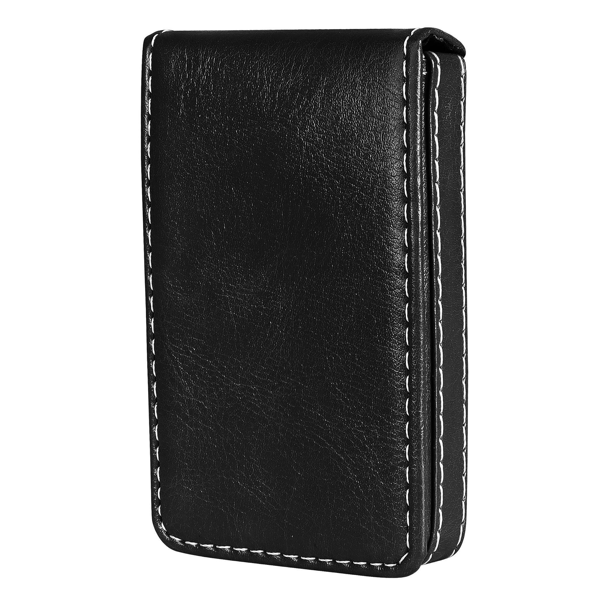 LOREM Small Pocket-Sized ID, Credit-Debit Card Holder with Magnetic Shut Button for Men & Women-UF