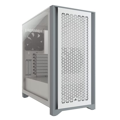 Corsair 4000D Airflow Tempered Glass, Alloy Steel Mid-Tower ATX Case, White 