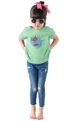 Taarak Mehta Ka Ooltah Chashmah| Kids Pistal Green Color Regular Fit Printed T-Shirts (BETA MASTI NAHI)
