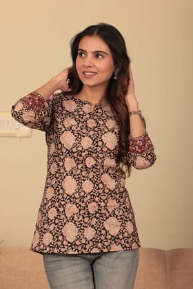 JAIPUR HANDBLOCK PRINT New collection of cotton hand printed short kurti 44