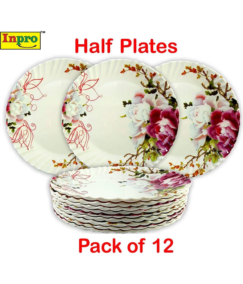 Inpro 12 Pcs Melamine Multi Color Half Plate