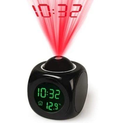 Large Projection Alarm Clock with Time and Temperature Display