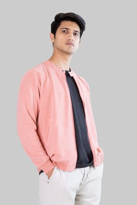 Zip-Up Jacket: Pink-M