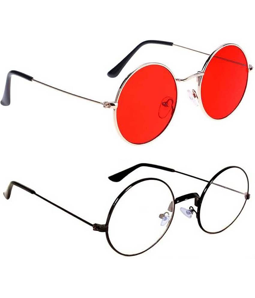 Elligator Multicolor Round Sunglasses ( Pack of 2 )