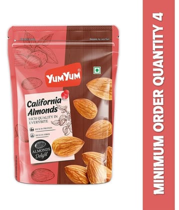 YUM YUM 100% Natural California Almonds 1kg (Pack of 4-250g) Dry Fruits - Almonds (4 x 250 g)