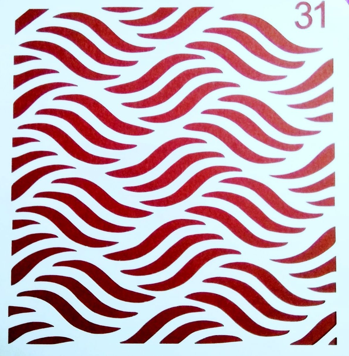 Imported Stencils- 5"*5"- Wave Background