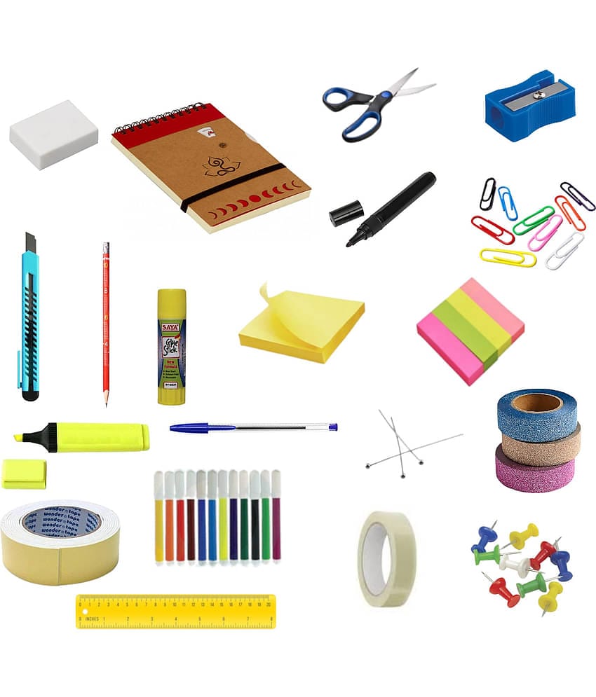 IDYD Art & Craft Set, Stationery Essentials Set for Office and School Project, 20 Pieces Kit