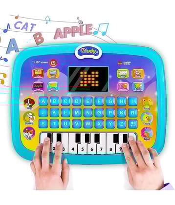 Educational Learning Kids Laptop Tablet Computer Plus Piano with led Screen Music Fun Toy Activities for Kids Toddlers (Age 1- 6 Year Old) to Learn Alphabet ABC/Numbers/Words