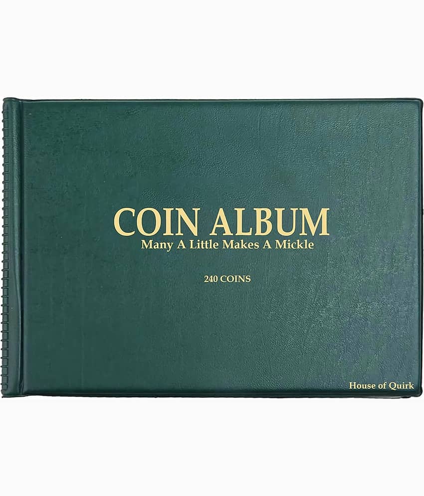 House of Quirk 240 Pockets Coin Holder Collection Coin Storage Album Book for Collectors, Money Penny Pocket (Blue)