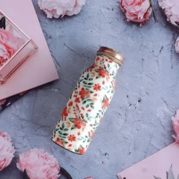 Copper Bottle – Floral Blossom Print