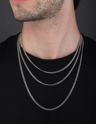 Clean Cuban Chain 2.5 mm-18 Inches / Silver