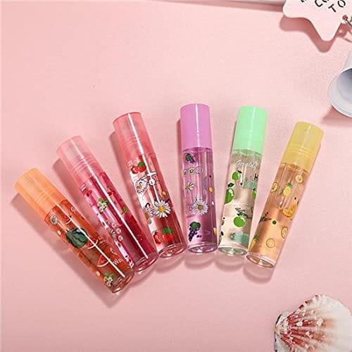 Elecsera Fruit Flavoured Lip Gloss Transparent Moisturizing Lip Gloss Long Lasting Nourishing Lip Oil & Plumper For A Long Time ALL FLAVOR (Pack of: 6, 21 g)