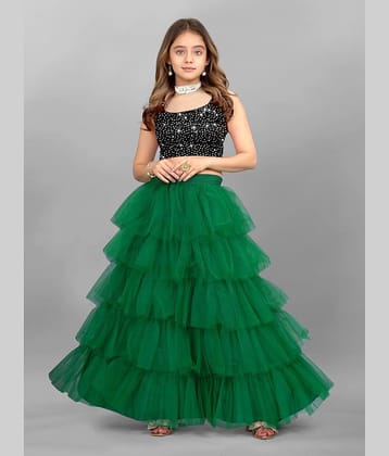 JULEE Net Lehenga Skirt For Girls ( Pack of 1 , Black )