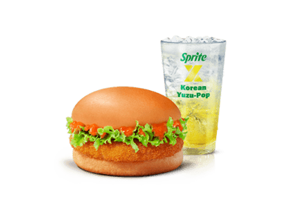 Korean Mc Aloo Tikki Burger+ Korean Yuzu-Pop Sprite