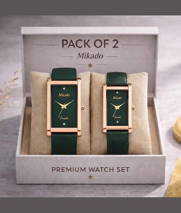 Mikado Green Silicon Analog Couple's Watch