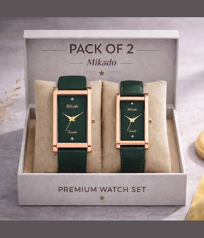 Mikado Green Silicon Analog Couple's Watch