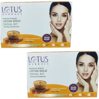 Lotus Herbals Radiance Boost Ubtan Gold Single Facial Kit  47g ( Pack Of 2 )