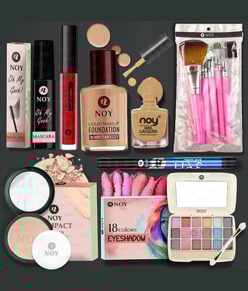 NOY Makeup Kit ( Compact+Eyeshdadow+Brush+Foundation+Lipstick etc )
