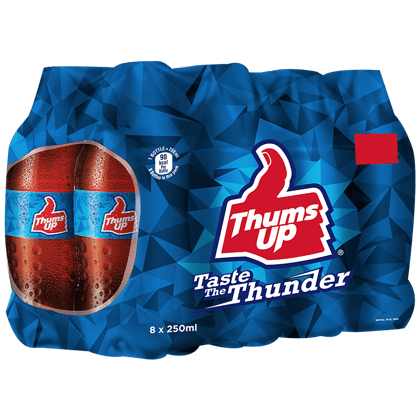Thums Up Soft Drink, 250 ml (Pack of 8)