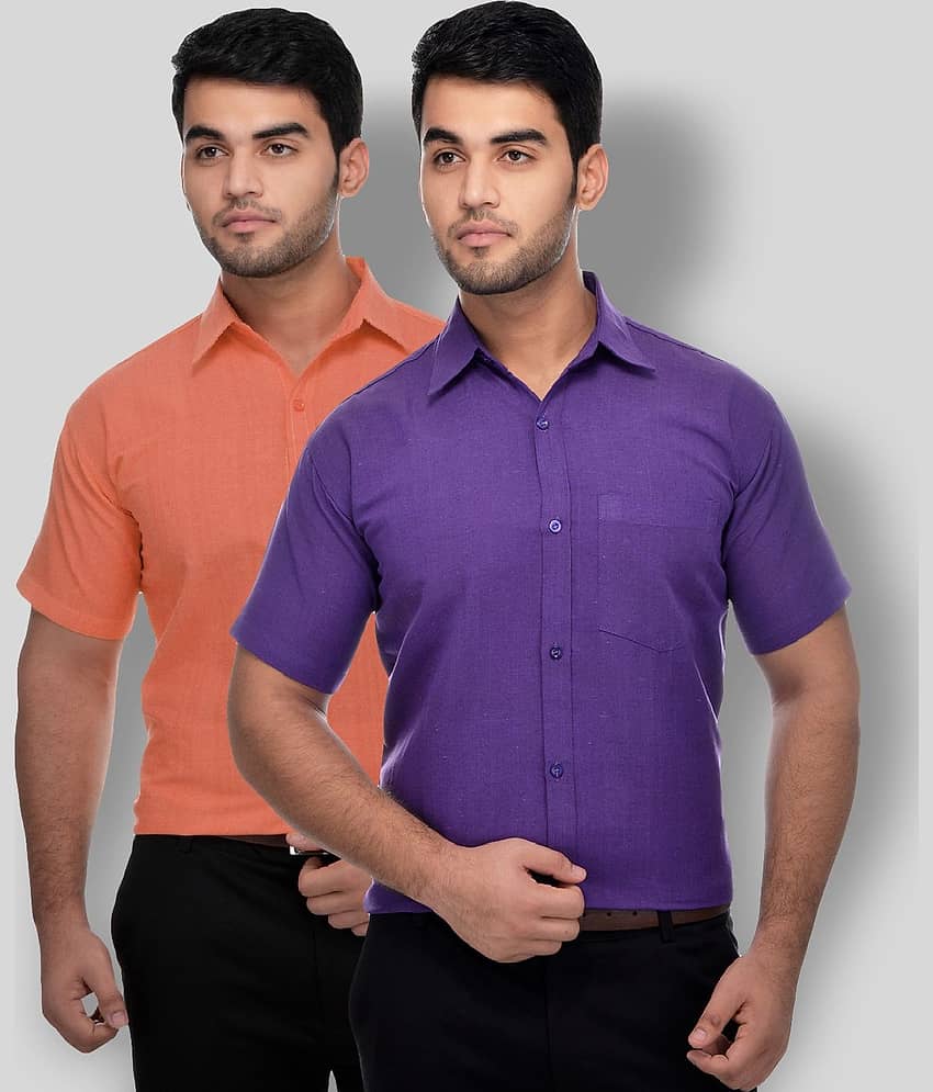 DESHBANDHU DBK - Multicolor Cotton Regular Fit Men's Formal Shirt (Pack of 2)