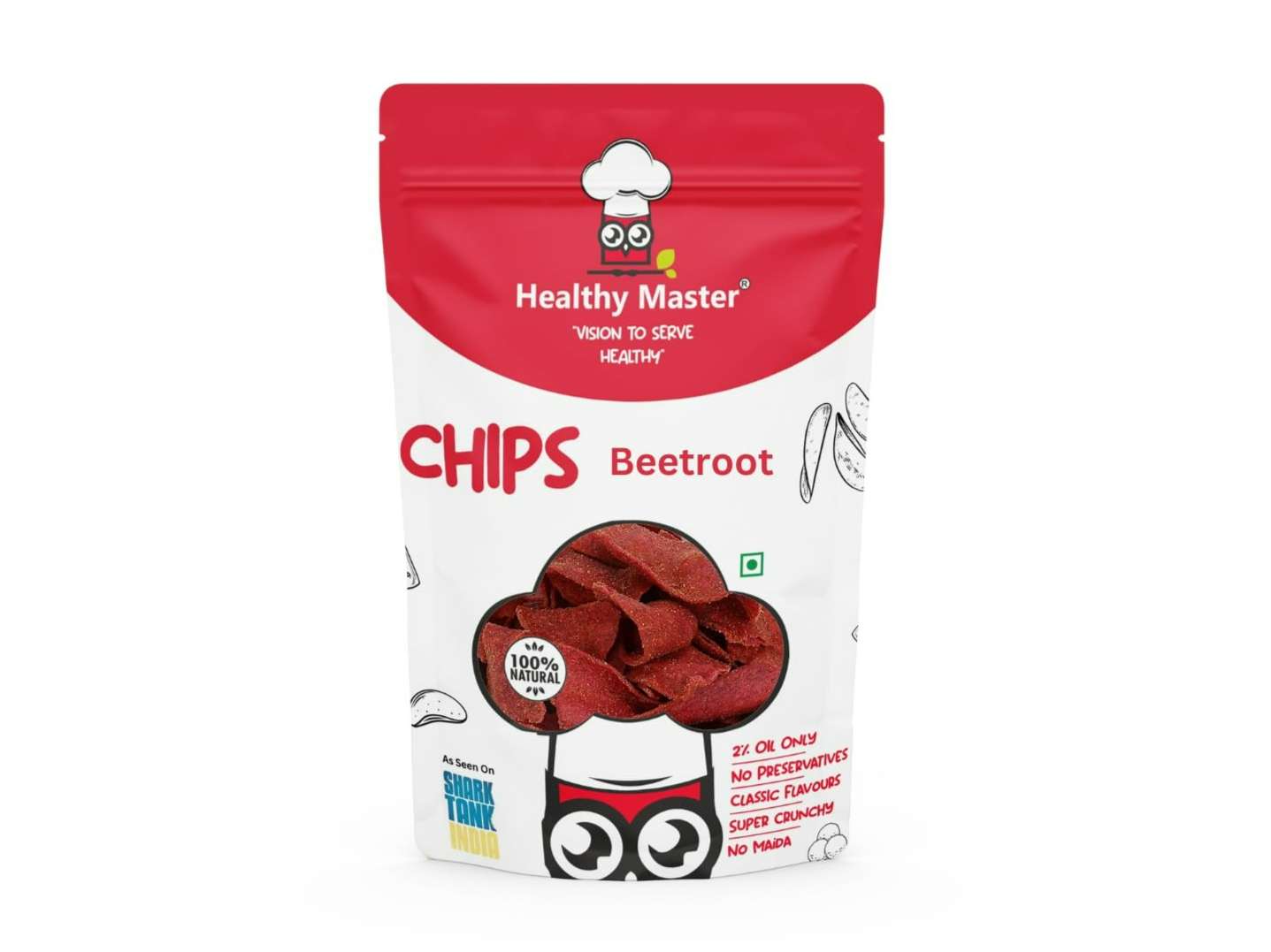 Healthy Master Beetroot Chips - Baked and Nutritious (Chatpata Spice) - 100 Gram