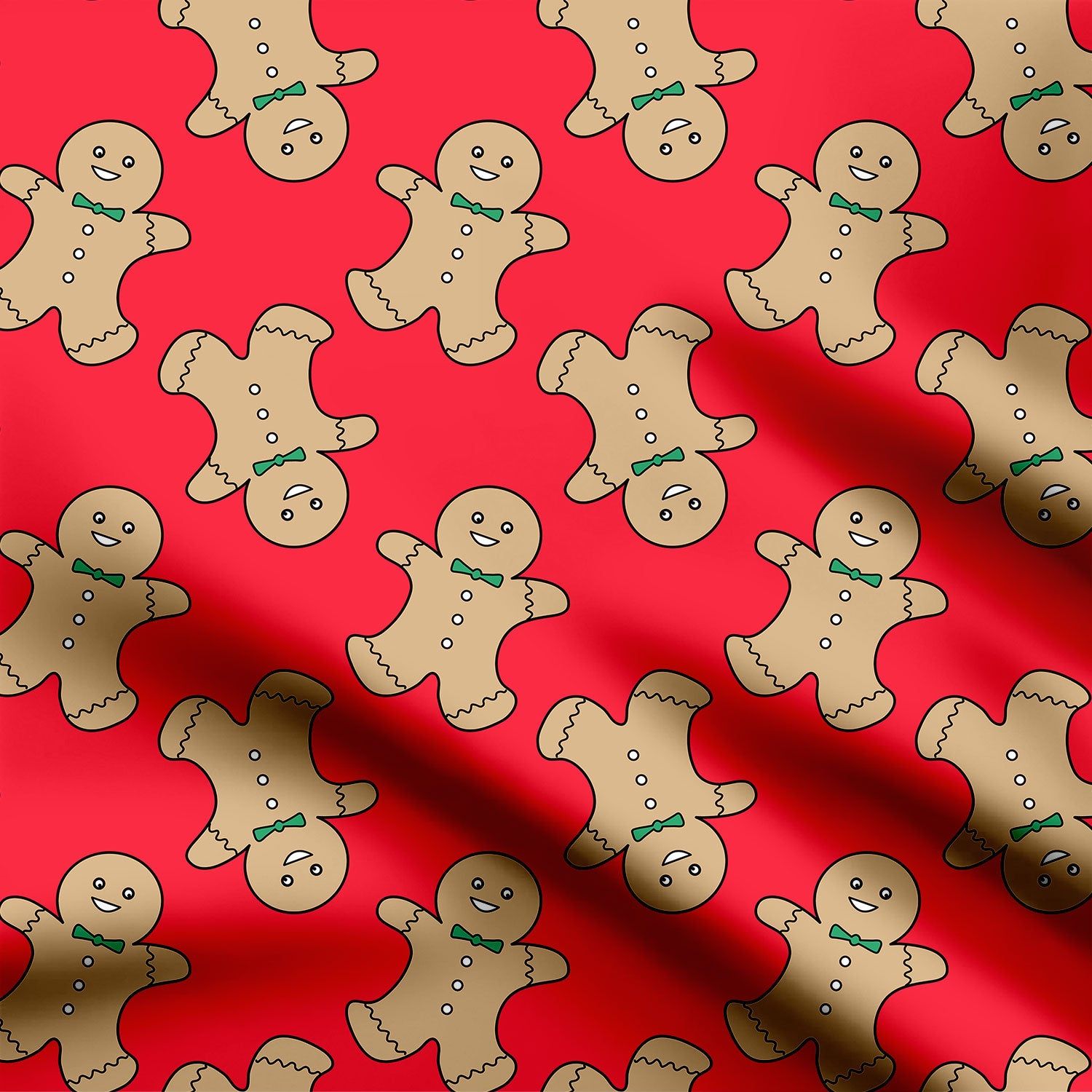 gingerbread man cookie seamless pattern Print Fabric-Pashmina