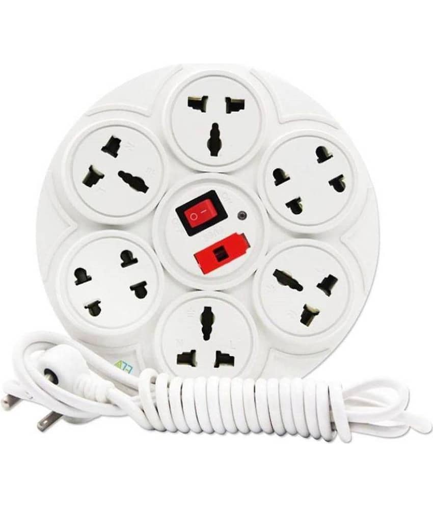 Madhram 8 Socket Extension Board With Fuse & Master Switch(2.5 Mt wire length)