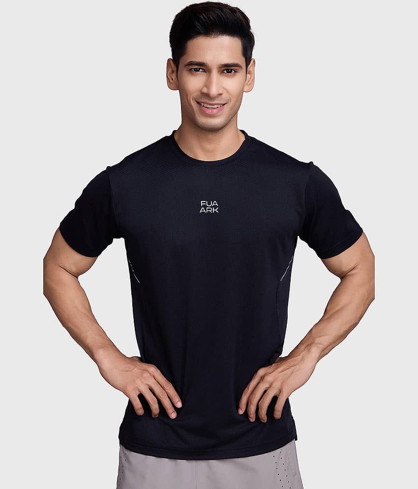 Fuaark Black Polyester Regular Fit Men's Sports T-Shirt ( Pack of 1 )