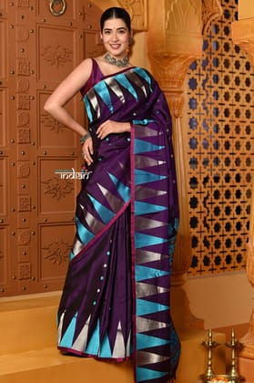 Shubh ~ Exclusive! Gadwal Pure Silk Handloom Saree in Dark Violet
