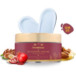 FreshLuxe Sea Radiant Face Gel,  Almond Oil, Pomegranate Seed Oil  Jojoba Oil,  Hydrating  Revitalizing,  Unisex, 50g