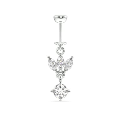 Lotus with a zircon stone drop - screw Helix Hanging