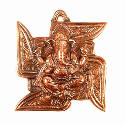 Ganesh Wall Hanging Idol | Lord Ganesha With Swastik Wall Decor Murti for Entrance Door | Ganesha Statue for Vastu, Home, Puja & Religious Decor  -7 Inch