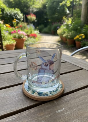 Ivvory Owl Glass Coffee Mug (Standard Size) | Printed Glassware | Wisdom & Nature Theme