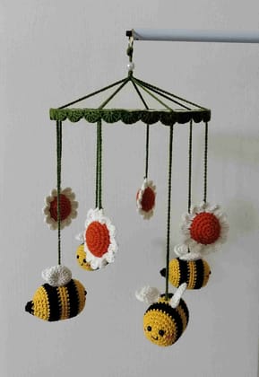 Baby Cot Mobile Hand-Knitted Crochet Hanging