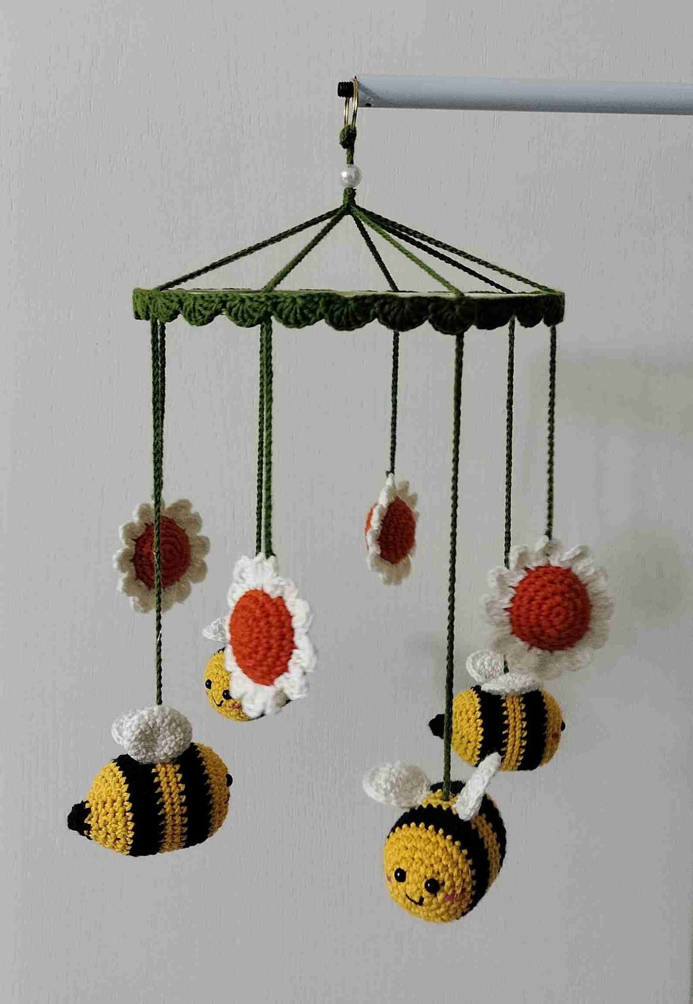 Baby Cot Mobile Hand-Knitted Crochet Hanging