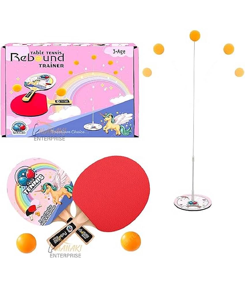 FEDIFU  Table Tennis Trainer Rebound Rackets and Balls Base Training Practice Set