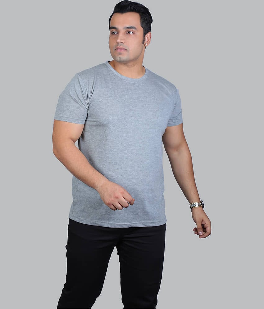 Xmex Pack of 1 Cotton Blend Regular Fit Men's T-Shirt ( Silver )