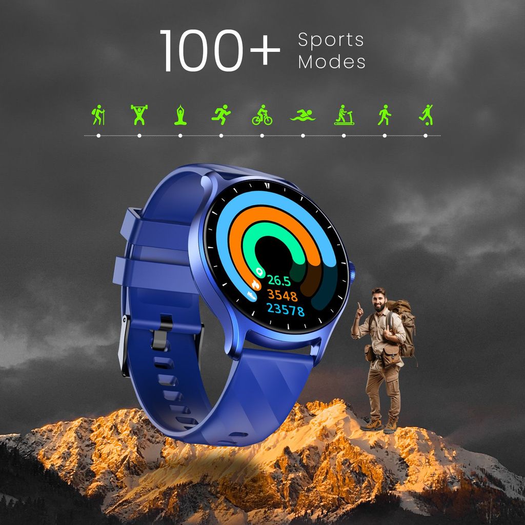 CELLECOR E2 Hype 1.50" (38.1mm) HD IPS Display Smart Watch, 500 Nits, 60Hz Refresh Rate, Bluetooth Calling, AI generated Watch Faces, 100+ Sports Modes, Health Suite, Voice Assistance (Blue )