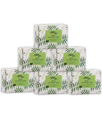 Mirah Belle Organic Neem Anti - Septic Soap Bar (Pack of 6-125 gm) Soap 750 gram g Pack of 6