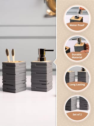 VON CASA Dark Grey Bathroom Set of 2
