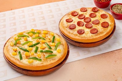 1 Veg & 1 Non-Veg Cheesy Pizza