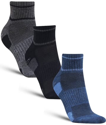 Dollar - Cotton Men's Self Design Multicolor Ankle Length Socks ( Pack of 3 )