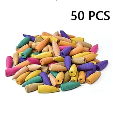 Cones Multi Color, Unscented Backflow Dhoop Cones, for backflow Smoke Fountain and backflow Incense Burner, for Pooja, Special Occassions, Smoke Fountain