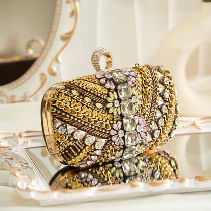 Gold Diva Clutch Bag